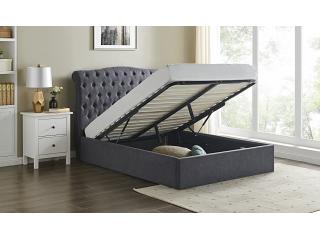 3ft Single Roz dark grey fabric upholstered Ottoman lift up bed frame bedstead